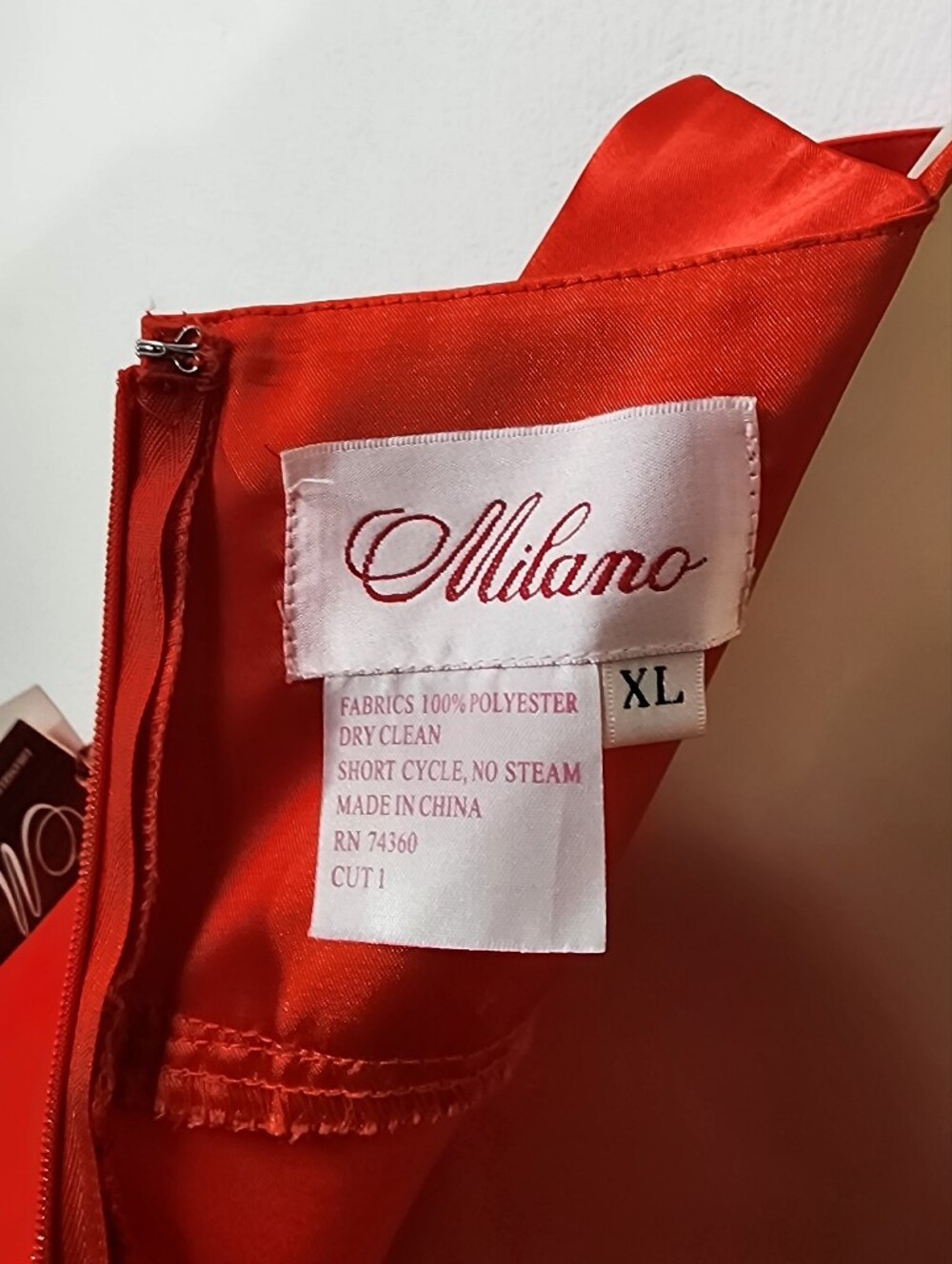 Milano Dress Spaghetti-Strap Rose Detail Full Length Formal Evening Red Size XL - Picture 15 of 17